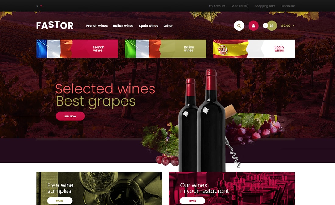 Opencart Hazır E-Ticaret Teması - Wine 